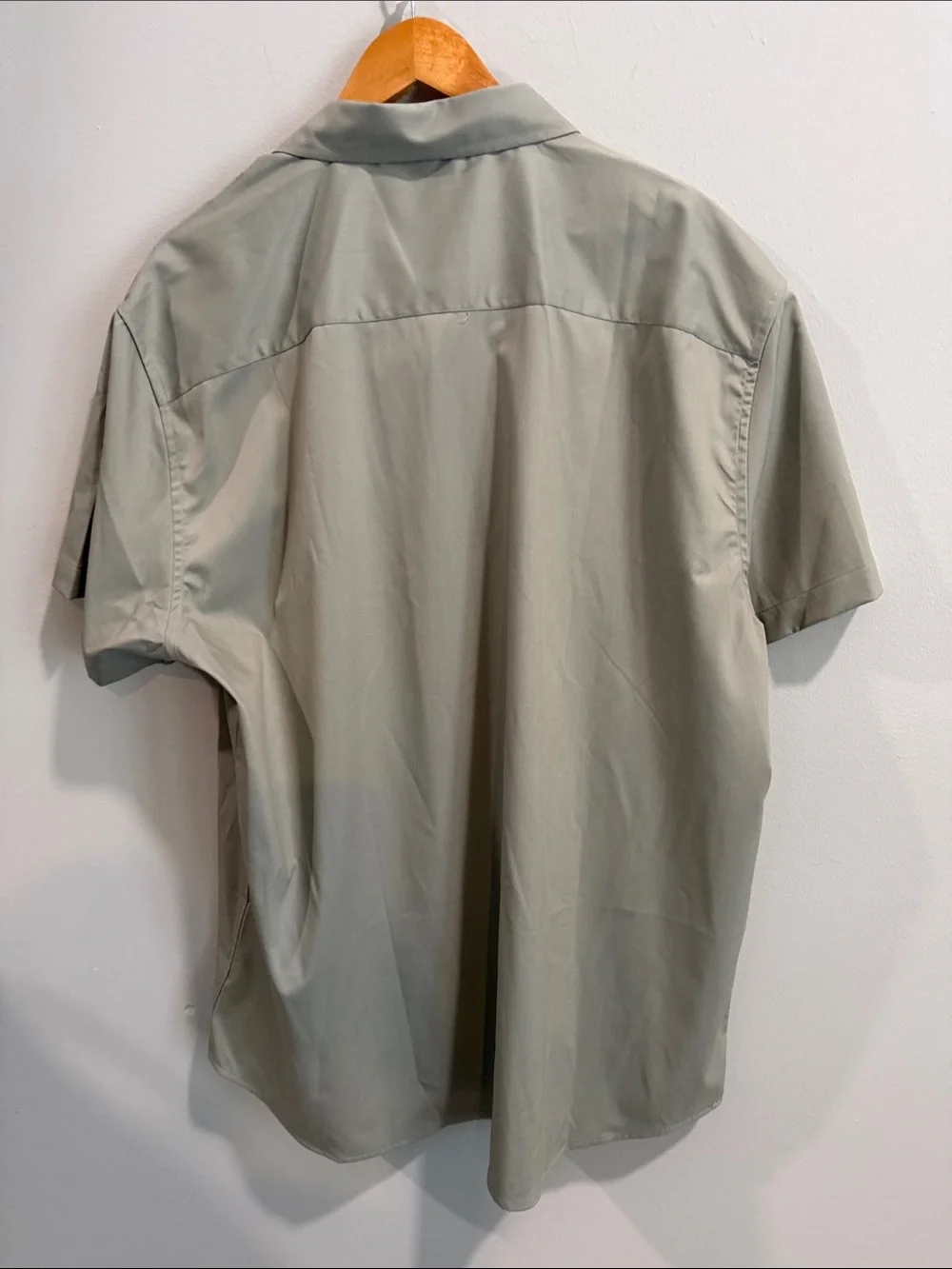 Men's Short Sleeve Button-Up Shirt in Light Sage